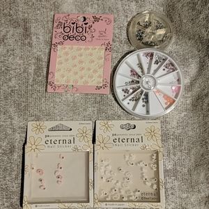 Nail art kit set. Decoration jewels.